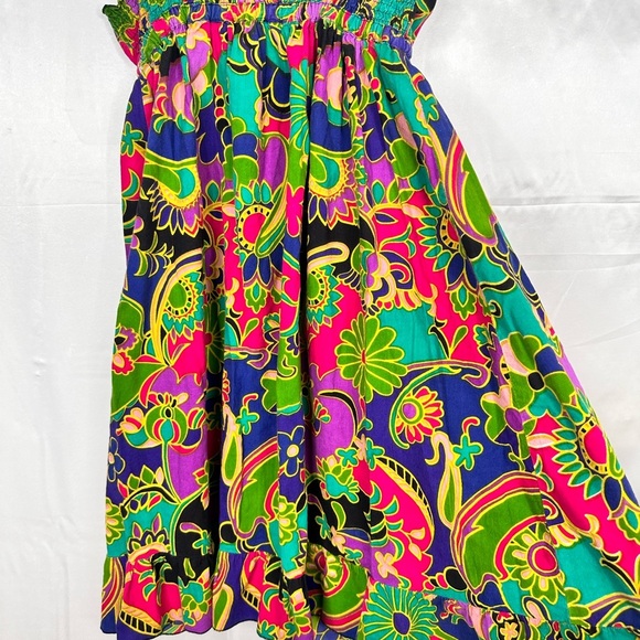 Boho Floral Maxi Dress Bright Multicolor Festival Vacation Style Size Medium ✨ - Picture 8 of 10